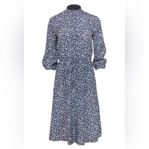 Lauren Ralph Lauren Dresses & Skirts - Ralph Lauren - Blue Floral Print Long Sleeve Button-Up Shirtwaist Dress